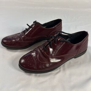 Topshop Men Patent Leather Italian Oxford Loafer Lace Up Classic Size 7 EU 40
